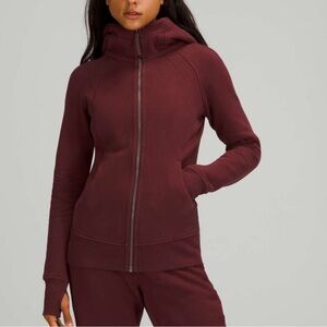 Lululemon scuba full zip hoodie red Merlot maroon women’s size 4